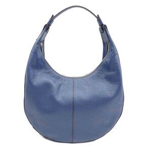 Furla Mia Stella Half Moon Leather Shoulder Bag blue